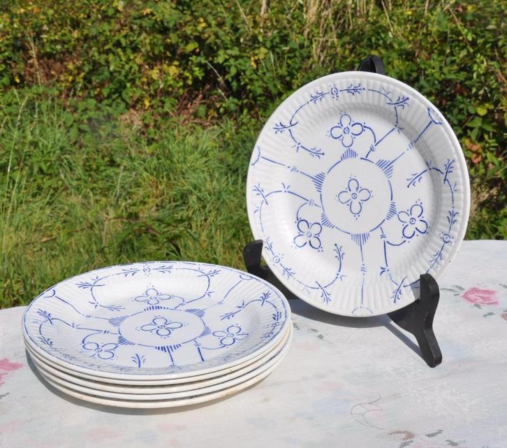 6 assiettes a dessert décor Copenhague, Antiek en Kunst, Antiek | Keramiek en Aardewerk, Ophalen of Verzenden