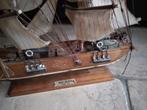 Oude houten miniatuurboot, Ophalen, Gebruikt
