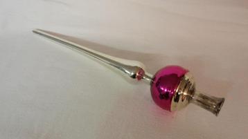 Oude glazen kerstbal Ajeko kerstpiek 27,5 cm beschikbaar voor biedingen