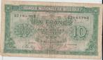10 FRANK BELGIE 1943, Los biljet, Ophalen of Verzenden