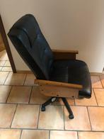 Chaise de bureau avec dossier en bois, Comme neuf, Noir, Chaise de bureau, Enlèvement ou Envoi