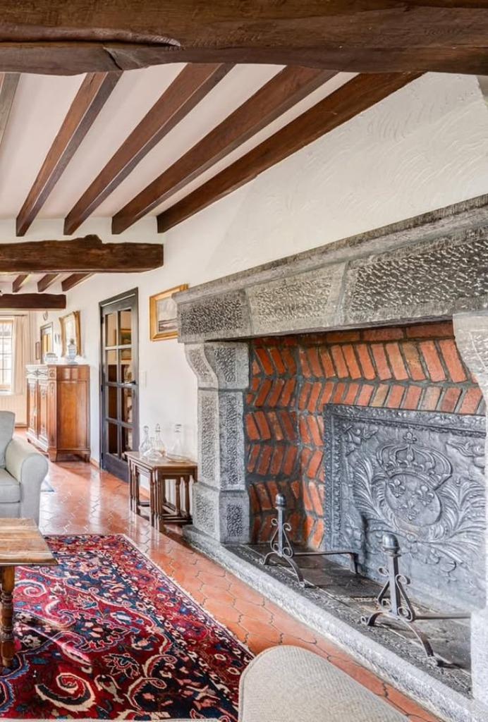 Cheminée ancienne en pierre bleue, Maison & Meubles, Cheminées, Utilisé, Cheminée au bois, Enlèvement