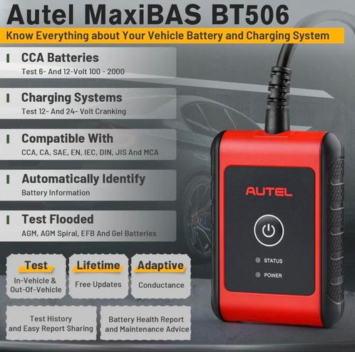 Testeur de batterie d'origine Autel MaxiBAS BT506, Autos : Divers, Outils de voiture, Neuf, Enlèvement ou Envoi