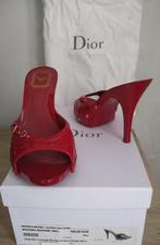 Chaussures femme - Mule Dior rouge taille 39,5, Sandalen of Muiltjes, Dior, Zo goed als nieuw, Ophalen