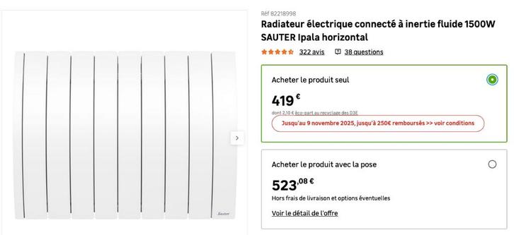 Radiateur inertie fluide, Doe-het-zelf en Bouw, Verwarming en Radiatoren, Zo goed als nieuw, Radiator, 800 watt of meer, Ophalen