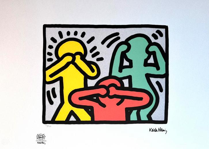 Belle lithographie + certificat • Keith Haring #/150, Antiquités & Art, Art | Lithographies & Sérigraphies, Enlèvement