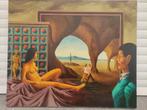 Huile sur panneau lecon d amour signe Carl prevot, Ophalen of Verzenden