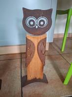 Ensemble de hiboux et chat en bois et fer forgé, Ophalen, Zo goed als nieuw