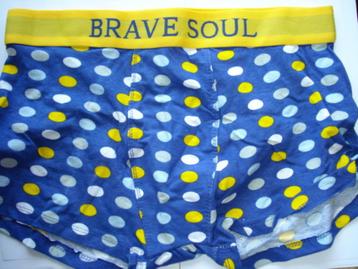 Boxer Brave Soul S petit bleu blanc jaune