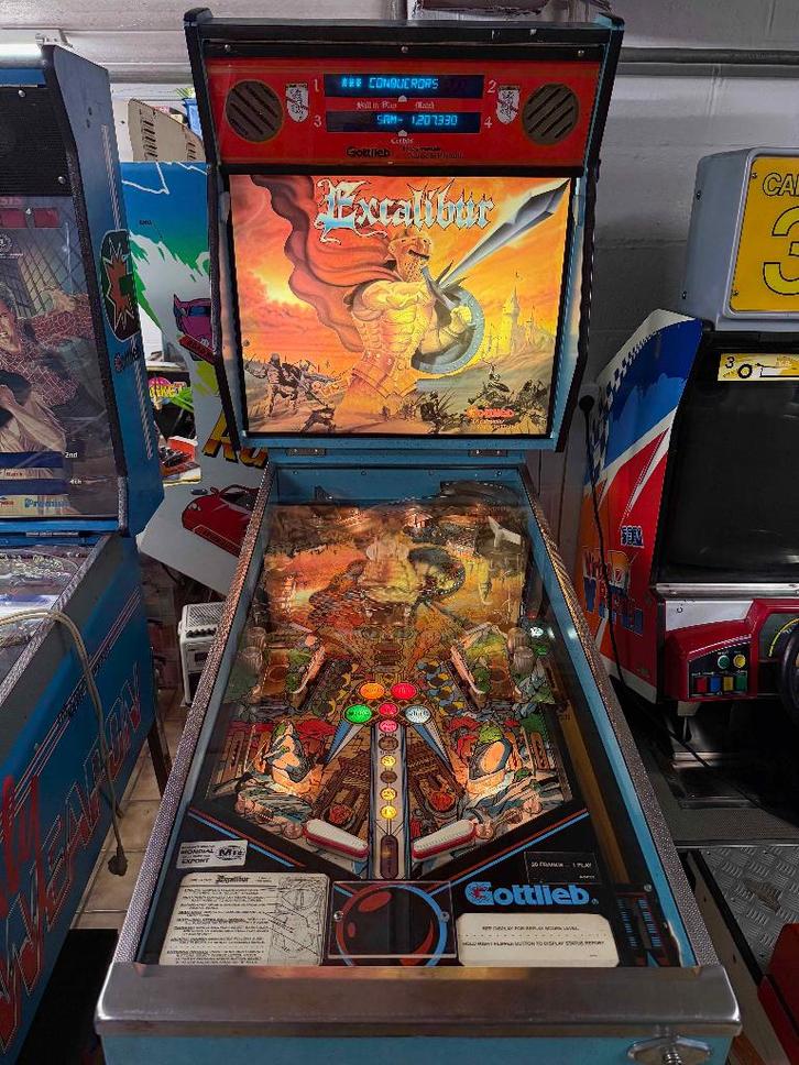 Flipper Excalibur Gottlieb Pinball 1988, Verzamelen, Automaten | Flipperkasten, Gebruikt, Elektronisch, Flipperkast, Gottlieb