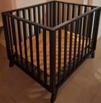 Babypark zwart, Kinderen en Baby's, Babyparken, Ophalen, Zo goed als nieuw, Rechthoekig, In hoogte verstelbaar