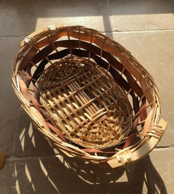 Panier bois tressé, Comme neuf, Enlèvement, Panier, Bois