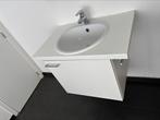 Wastafel + lavabo + mengkraan, Huis en Inrichting, Badkamer | Badkamermeubels, Ophalen, Gebruikt, 50 tot 100 cm, Minder dan 100 cm