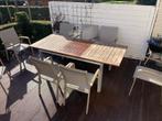 Tuintafel + 8 stoelen, Tuin en Terras, Tuintafels, Ophalen, Gebruikt, Teakhout