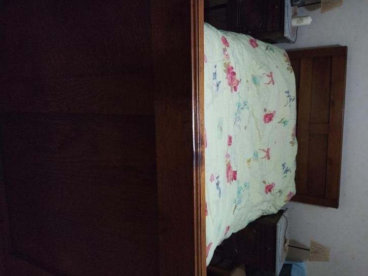 Antiek bed te koop, Huis en Inrichting, Slaapkamer | Bedden, Gebruikt, Twijfelaar, 120 cm, 200 cm, Hout, Bruin, Ophalen