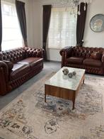 Zitbanken 3+2, van Chesterfield. Kleur kastanje., Huis en Inrichting, Ophalen, Zo goed als nieuw
