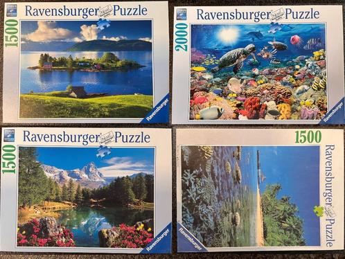 4 puzzels 3x 1500 stukjes + 1x 2000 stukjes, Hobby en Vrije tijd, Denksport en Puzzels, Gebruikt, Legpuzzel, Meer dan 1500 stukjes