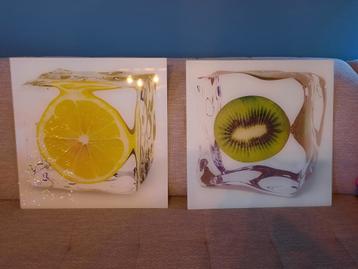 Wanddecoratie in glas 50 op 50cm. beschikbaar voor biedingen