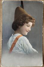 Oude postkaart: jongen met hoedje, Gelopen, Kinderen, Ophalen of Verzenden