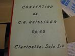 Concertino de C.G.Reissiger op.63 clarinette solo sib, Muziek en Instrumenten, Ophalen, Gebruikt, Les of Cursus, Klarinet