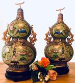 VASES CLOISONNÉS CHAMPLEVÉS CHINOIS, COLLECTIONNEURS RARES, Antiquités & Art, Chinese Champlevé cloisonné geëmailleerde messing vazen