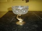 Superbe ancien Vide poche en cristal taillé et bronze doré, Ophalen of Verzenden