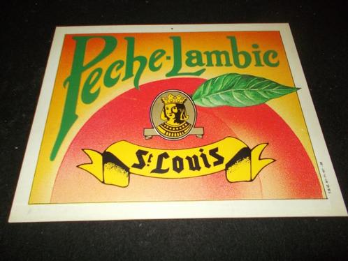 Van Honsebrouck-St.Louis Peche Lambic  - dun pvc - 1989, Verzamelen, Biermerken, Gebruikt, Reclamebord, Plaat of Schild, Overige merken