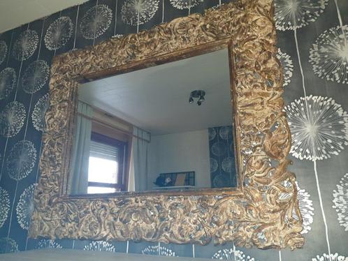 Spiegel met vol houten frame, Antiek en Kunst, Antiek | Spiegels, Rechthoekig, Ophalen