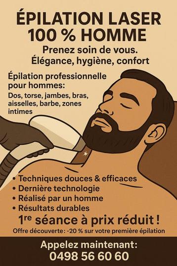 Épilation laser Homme Bruxelles, Enlèvement ou Envoi, Neuf