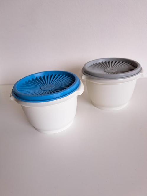 Set van 2 Tupperware bewaarpotten, Huis en Inrichting, Keuken | Tupperware, Gebruikt, Blauw, Ophalen of Verzenden