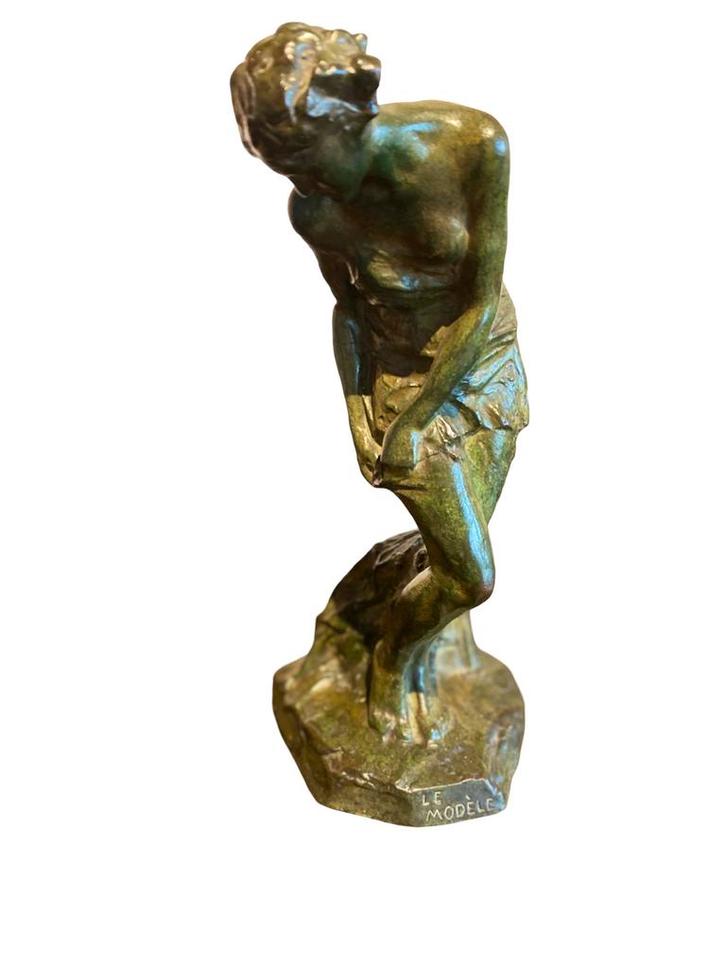 Bronzen sculptuur Bather, die uit het water komt., Antiek en Kunst, Antiek | Brons en Koper, Brons, Ophalen of Verzenden