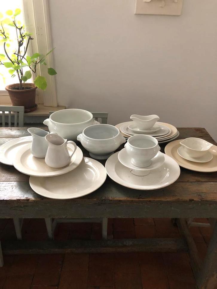 ALLERLEI ANTIEK WIT SERVIES TERRINE SCHAAL KOM KAN MOOI, Antiek en Kunst, Antiek | Servies los, Ophalen of Verzenden