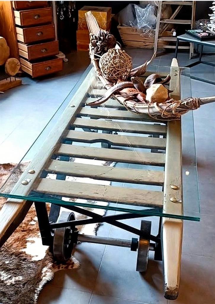 Magnifique table basse xxl, ancien chariot industriel, Antiquités & Art, Antiquités | Meubles | Tables, Enlèvement