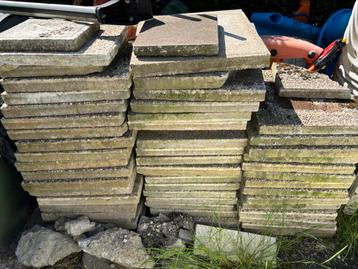 50x50 terras- of tuintegels, Ophalen, Gebruikt, 10 m² of meer, Overige typen