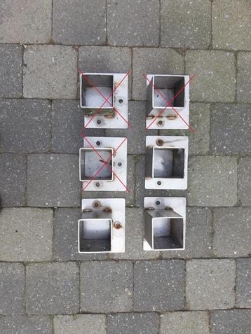 Inox paalhouder met plaat. beschikbaar voor biedingen