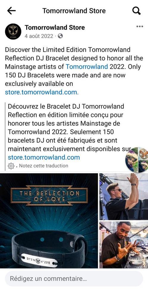 Bracelet tomorrowland, Bijoux, Sacs & Beauté, Bracelets, Neuf, Argent, Noir, Enlèvement ou Envoi