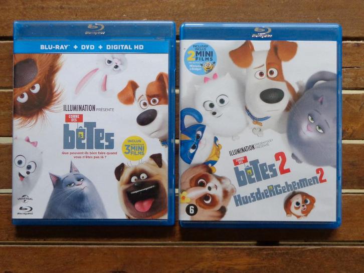 )))  Bluray  Comme des Bêtes 1 & 2  //  Animation  (((, Cd's en Dvd's, Blu-ray, Zo goed als nieuw, Tekenfilms en Animatie, Ophalen of Verzenden