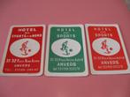3 oude losse speelkaarten Hotel des Sports / Anvers (2), Collections, Cartes à jouer, Jokers & Jeux des sept familles, Comme neuf