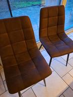 8 Eetkamerstoelen, Huis en Inrichting, Stoelen, Ophalen, Gebruikt, Bruin, Stof