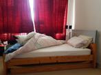 1 persoons bed met onderbed, Huis en Inrichting, Slaapkamer | Bedden, 90 cm, Gebruikt, Eenpersoons, Bruin
