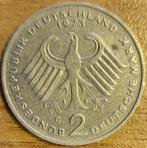 DUITSLAND 2 mark 1973 G KARLSRUHE Konrad Adenauer KM#124 VF, Duitsland, Ophalen of Verzenden, Losse munt