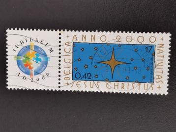 Belgique 2000 - 2000 ans naissance de Jésus - avec vignette, Enlèvement ou Envoi, Affranchi