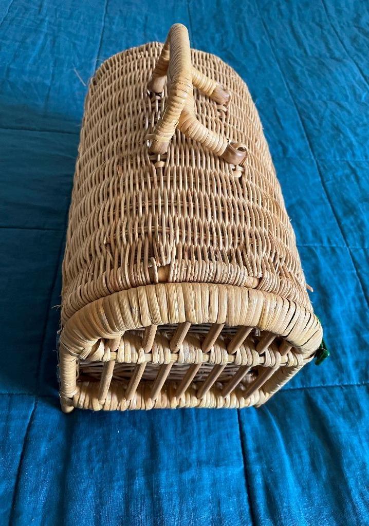 Zeer elegante mand van rieten en bamboe voor kleine dieren, Dieren en Toebehoren, Kattenmanden, Zo goed als nieuw, Overige, Ophalen