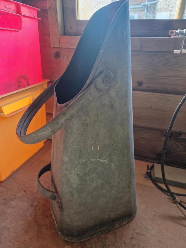 Antieke zinken kolenschop / kolenemmer – vintage deco of fun, Jardin & Terrasse, Brouettes, Enlèvement