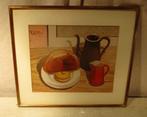 Mooi Oud Geschilderd Aquarel 'Brood en Kommen' - De Troyer, Antiek en Kunst, Kunst | Schilderijen | Klassiek, Ophalen of Verzenden