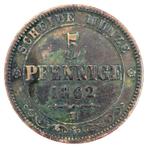 Munt Duitsland Saksen: 5 Pfennig 1862 B, Postzegels en Munten, Ophalen of Verzenden, Duitsland, Losse munt
