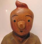 Buste tintin en bois polychrome, Antiquités & Art, Art | Sculptures & Bois, Enlèvement ou Envoi