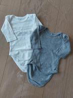 Set bodies Name it - lange mouw - wit/grijs - maat 50, Kinderen en Baby's, Babykleding | Maat 50, Name it, Ophalen of Verzenden