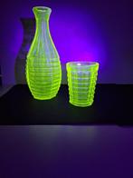 uranium karaf met drinkglas, Antiek en Kunst, Antiek | Glaswerk en Kristal, Ophalen of Verzenden