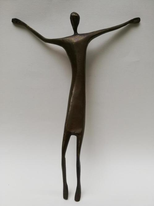 Raf Verjans - beeld in brons - gekruisigde Christus - 80s, Antiek en Kunst, Curiosa en Brocante, Ophalen of Verzenden